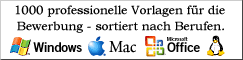 Bewerbung-Vorlagen - 1000 aktuelle Vorlagen für die Bewerbung in MS-Word